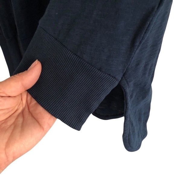 Bobi V-Neck Long Sleeve Cotton Top Dark Blue Size Small - Picture 4 of 7